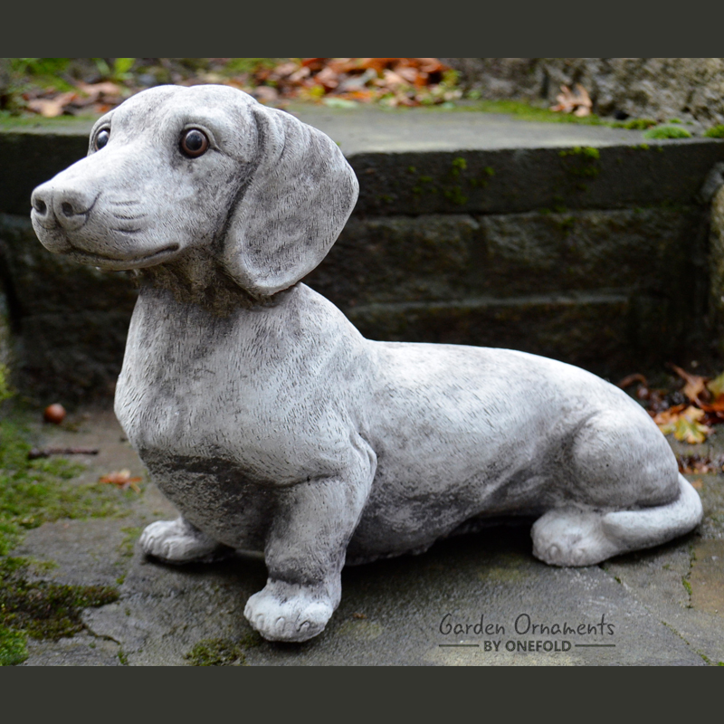 Dachshund Garden Ornament Onefold Ltd, Garden Dog Statues Uk