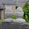 Acorn Pillar Caps Pair Hand Cast Stone