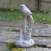 Garden Ornament Stone Bird on Trowel