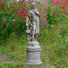 Slave Girl Stone Garden Statue on Column