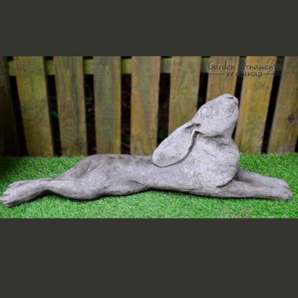 Moon Gazing Hare - reclining Garden Ornament