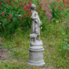 Shepherdess Stone Garden Statue on Column