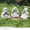 Three Wise Buddhas Garden Statue Set