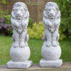 pair of sitting lions