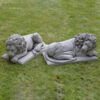 Sleeping Lions Garden Statues