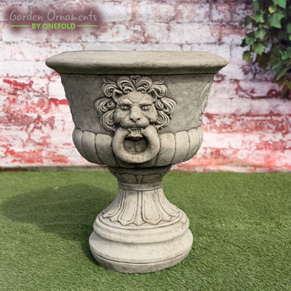 Lion Head Garden Urn